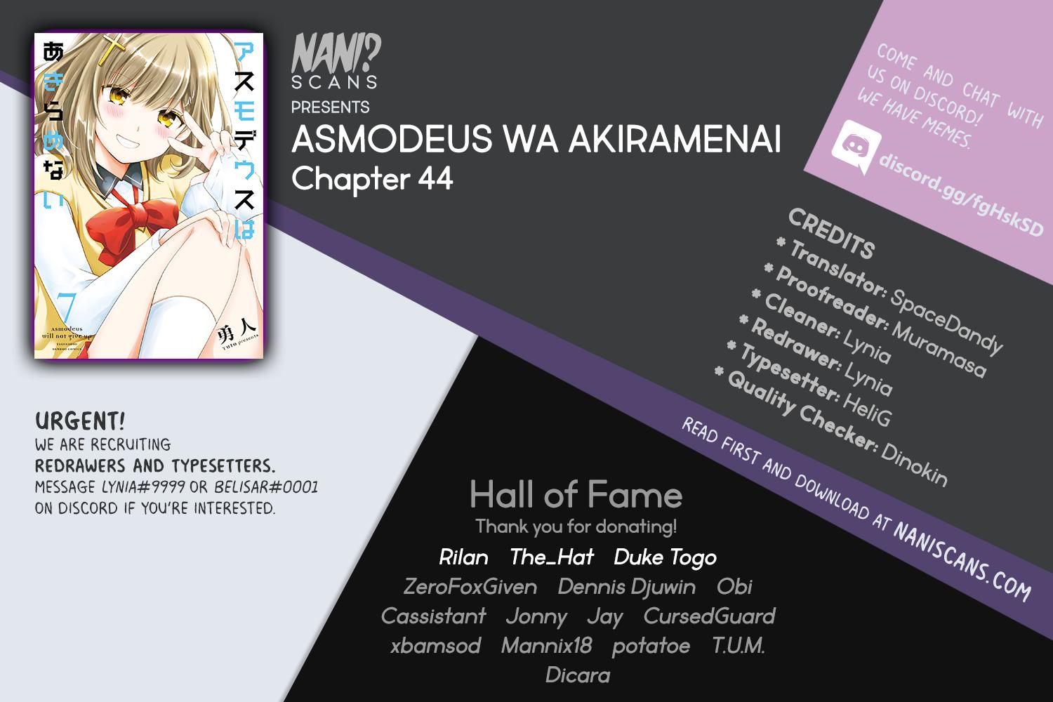 Asmodeus wa Akiramenai Chap 44 - Next Chap 45