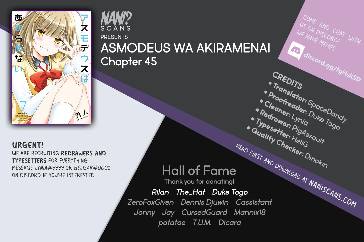 Asmodeus wa Akiramenai Chap 45 - Next Chap 46
